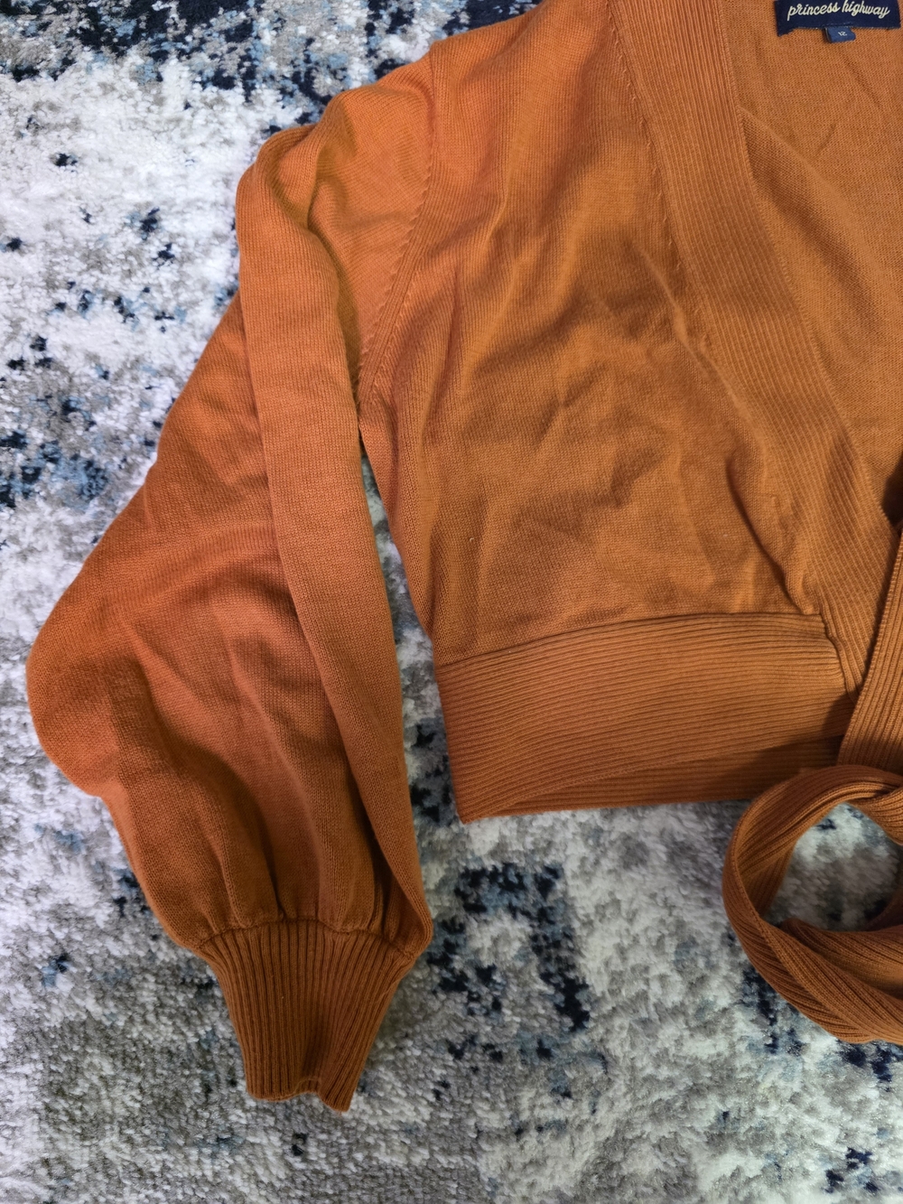 Princess Highway Burnt Orange Wrap Crop Cardigan - Picture 5 of 6